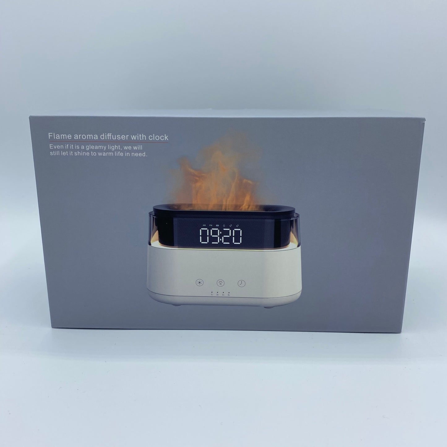 Diffuseur d'Arômes - Effet de Flamme et Horloge LED