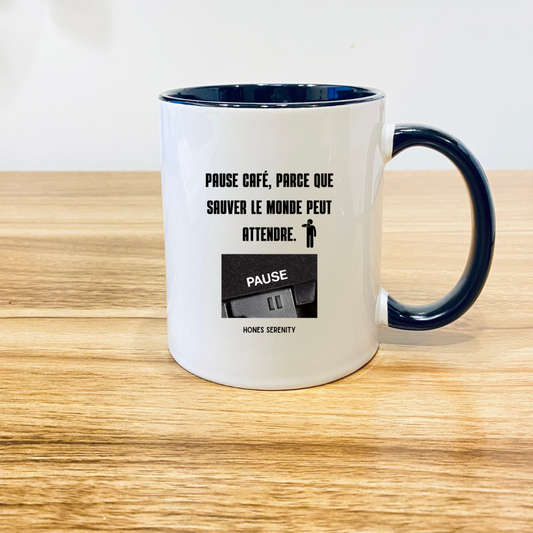 Mug 11 oz avec poignée et intérieur noir