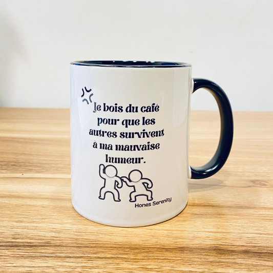 Mug 11 oz avec poignée et intérieur noir